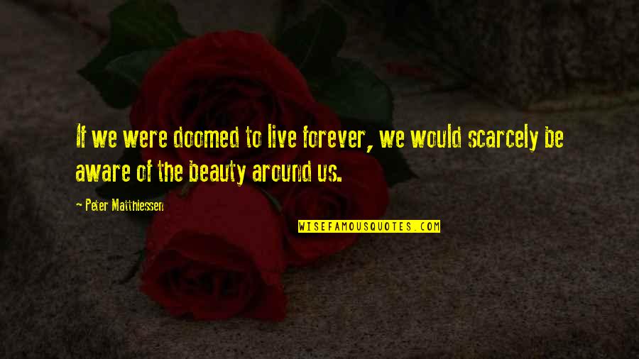 Dvoretsky Quotes By Peter Matthiessen: If we were doomed to live forever, we Dvoretsky Quotes By Peter Matthiessen: If we were doomed to live forever, we
