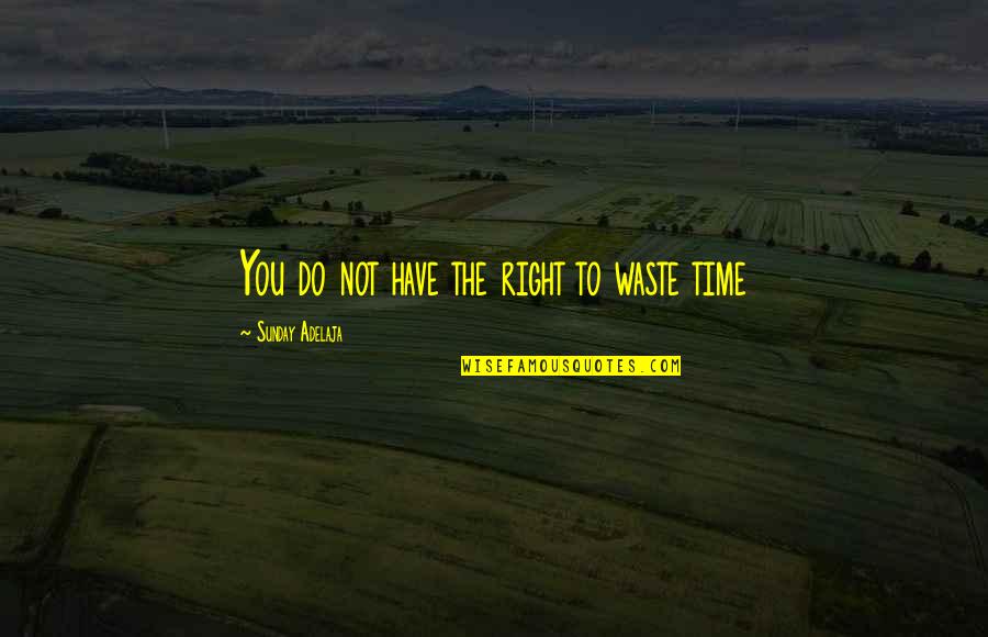 Dwaraka Portland Quotes By Sunday Adelaja: You do not have the right to waste