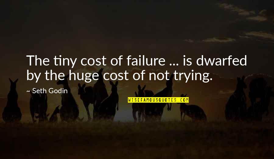 Dwarfed Quotes By Seth Godin: The tiny cost of failure ... is dwarfed