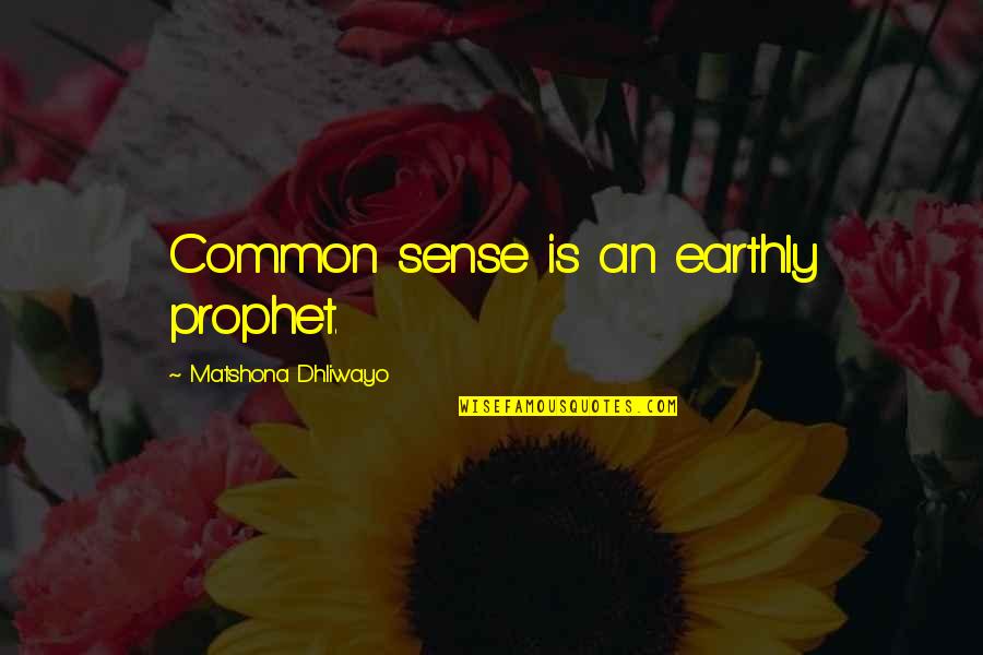 Dwayne Hicks Quotes By Matshona Dhliwayo: Common sense is an earthly prophet.