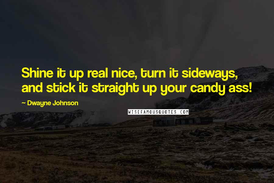 Dwayne Johnson quotes: Shine it up real nice, turn it sideways, and stick it straight up your candy ass!