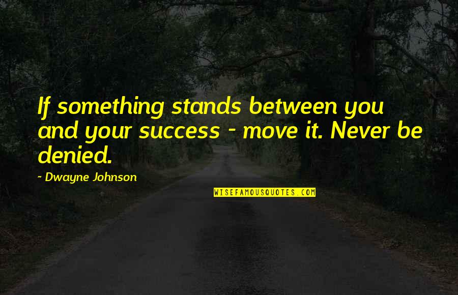 Dwayne Johnson Quotes By Dwayne Johnson: If something stands between you and your success