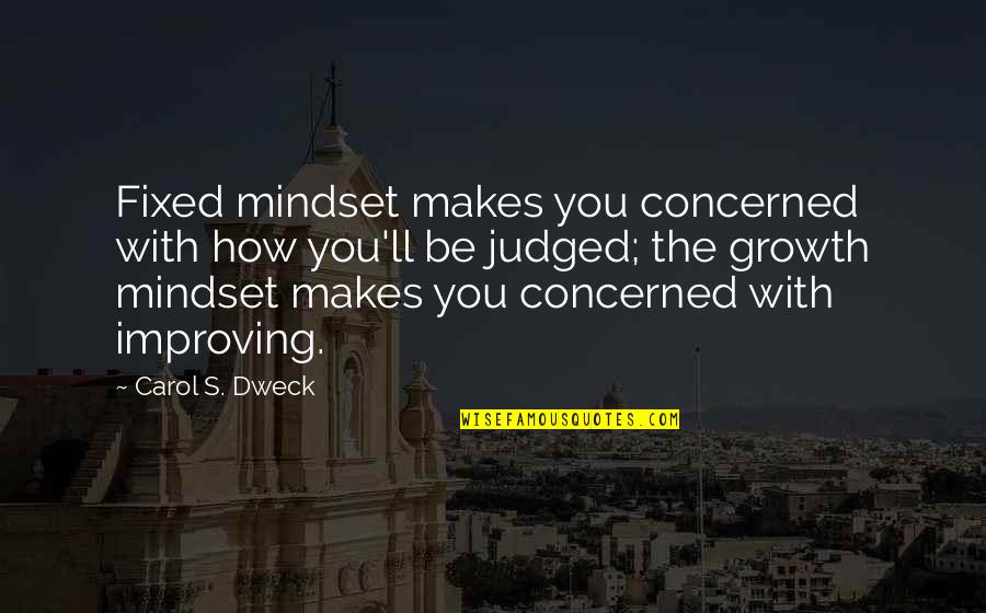 Dweck Quotes By Carol S. Dweck: Fixed mindset makes you concerned with how you'll