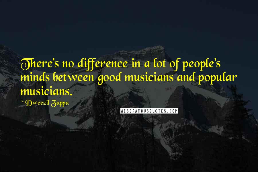 Dweezil Zappa quotes: There's no difference in a lot of people's minds between good musicians and popular musicians.