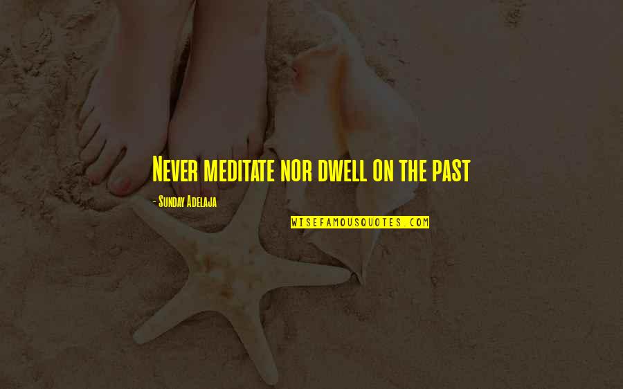 Dwell In Your Past Quotes By Sunday Adelaja: Never meditate nor dwell on the past