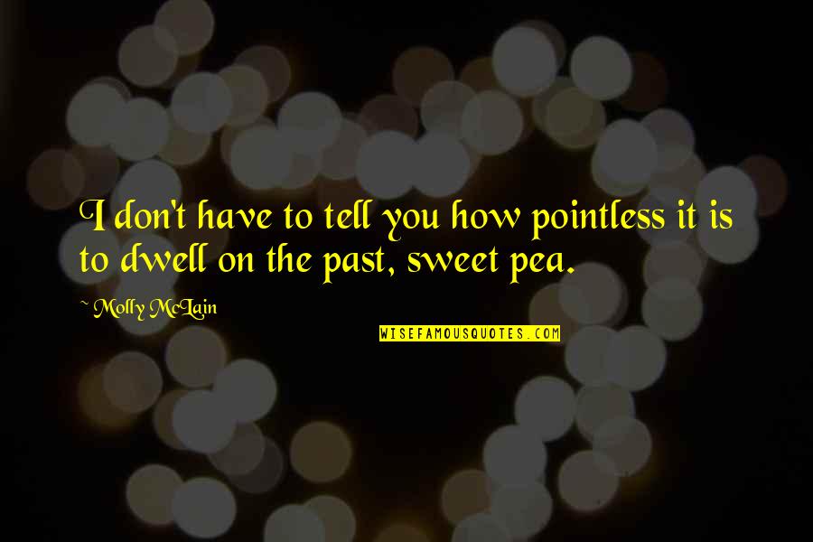 Dwell On The Past Quotes By Molly McLain: I don't have to tell you how pointless
