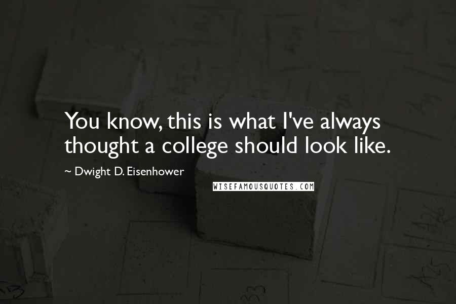 Dwight D. Eisenhower quotes: You know, this is what I've always thought a college should look like.