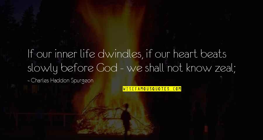 Dwindles Quotes By Charles Haddon Spurgeon: If our inner life dwindles, if our heart