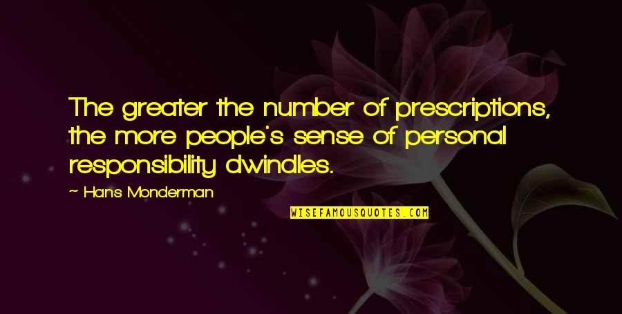 Dwindles Quotes By Hans Monderman: The greater the number of prescriptions, the more