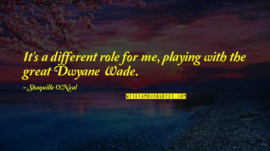 Dwyane Wade Quotes By Shaquille O'Neal: It's a different role for me, playing with