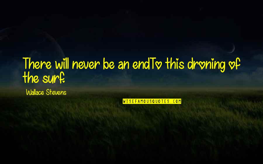 Dyads Are Visible Quotes By Wallace Stevens: There will never be an endTo this droning