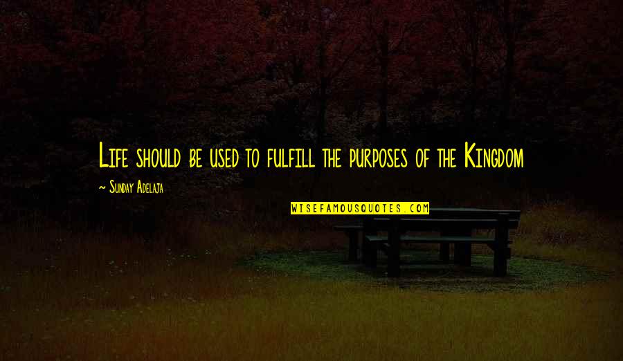 Dyhryd Quotes By Sunday Adelaja: Life should be used to fulfill the purposes