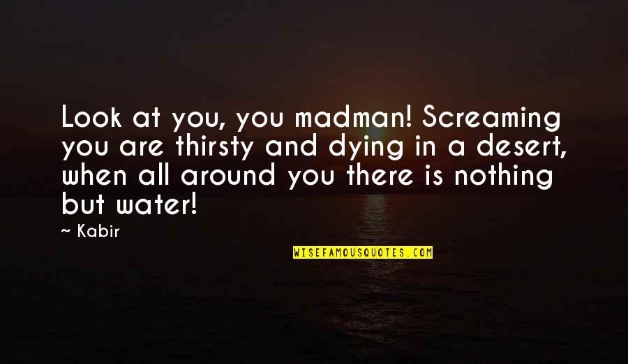 Dying And Quotes By Kabir: Look at you, you madman! Screaming you are