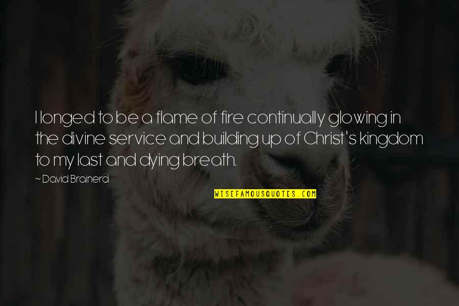Dying For Christ Quotes By David Brainerd: I longed to be a flame of fire