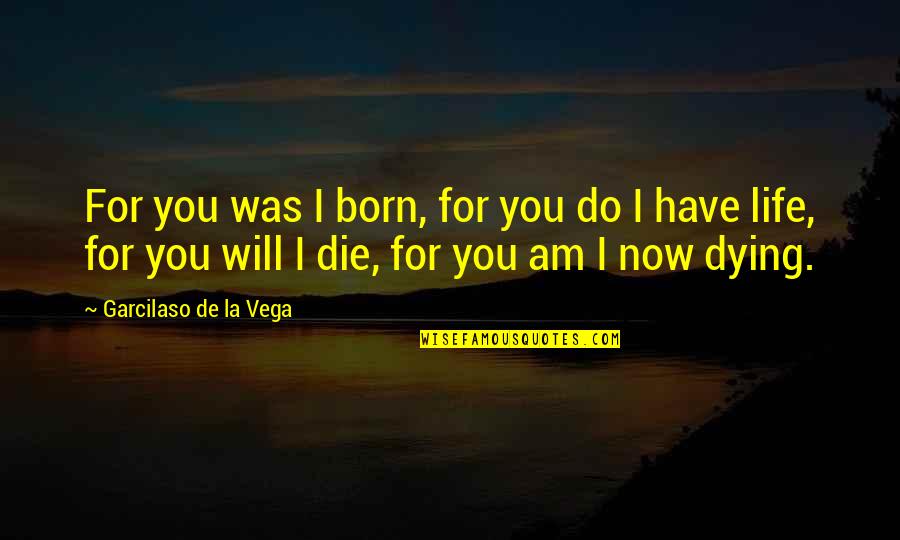 Dying For You Quotes By Garcilaso De La Vega: For you was I born, for you do