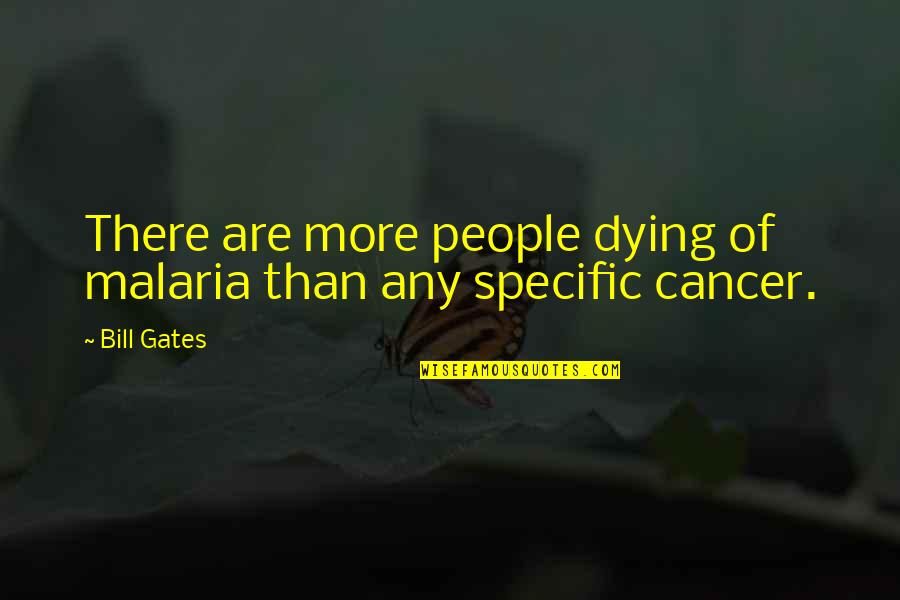 Dying Of Cancer Quotes By Bill Gates: There are more people dying of malaria than