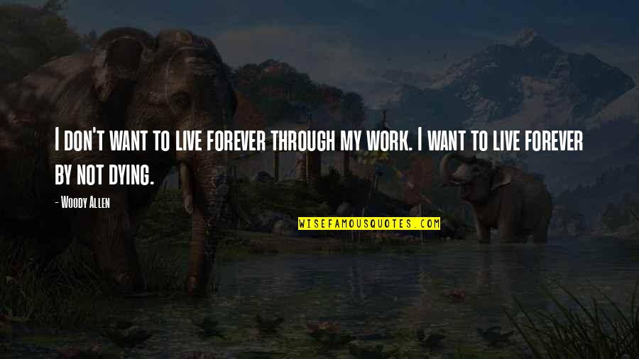 Dying To Live Quotes By Woody Allen: I don't want to live forever through my