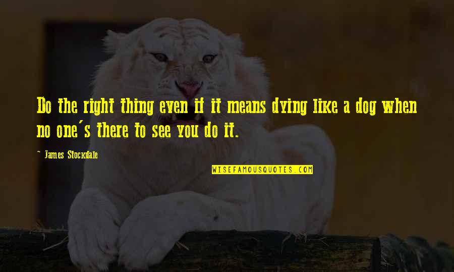 Dying To See U Quotes By James Stockdale: Do the right thing even if it means