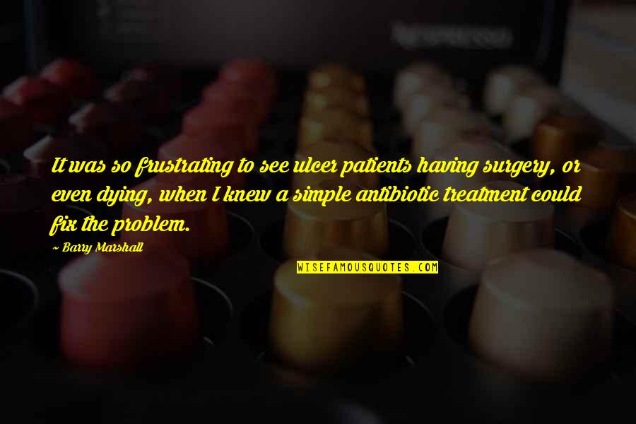 Dying To See You Quotes By Barry Marshall: It was so frustrating to see ulcer patients
