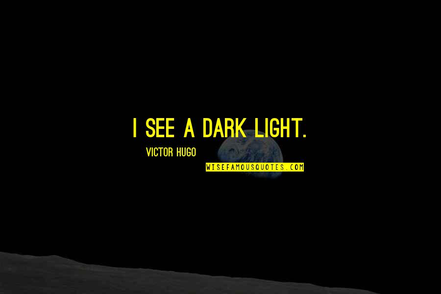 Dying To See You Quotes By Victor Hugo: I see a dark light.