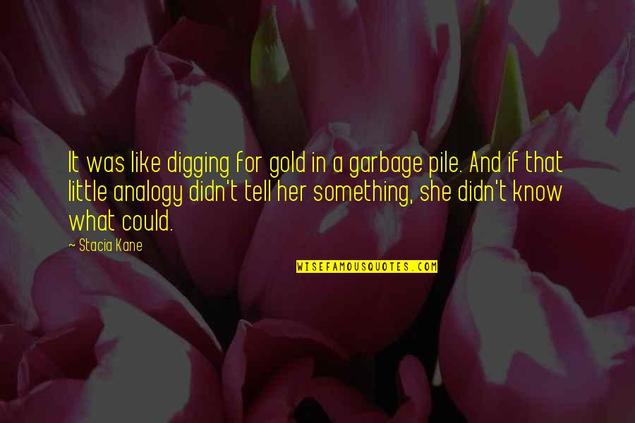Dying Tumblr Quotes By Stacia Kane: It was like digging for gold in a