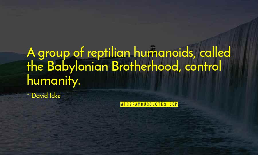 Dykey Women Quotes By David Icke: A group of reptilian humanoids, called the Babylonian