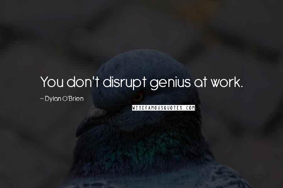 Dylan O'Brien quotes: You don't disrupt genius at work.