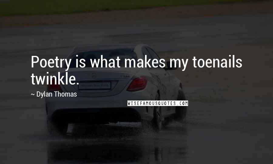 Dylan Thomas quotes: Poetry is what makes my toenails twinkle.