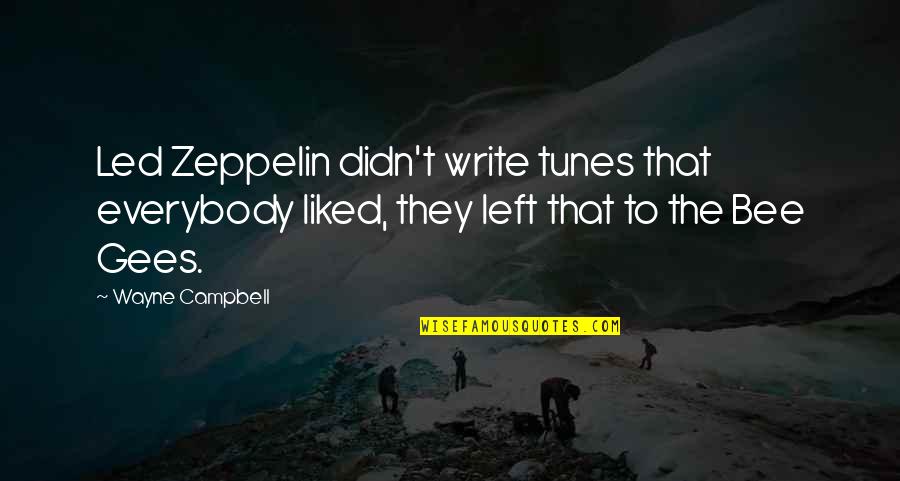 Dynamic Love Quotes By Wayne Campbell: Led Zeppelin didn't write tunes that everybody liked,