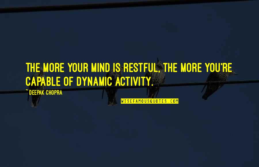 Dynamic Quotes By Deepak Chopra: The more your mind is restful, the more