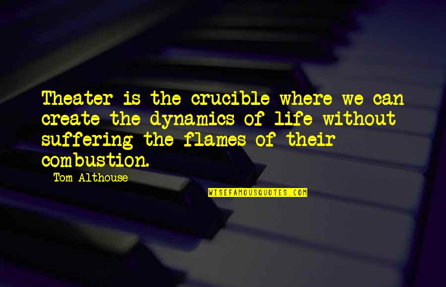 Dynamics Of Life Quotes By Tom Althouse: Theater is the crucible where we can create