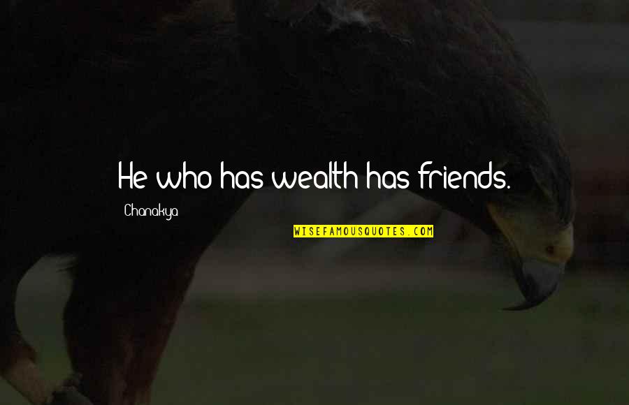 Dynamited Quotes By Chanakya: He who has wealth has friends.