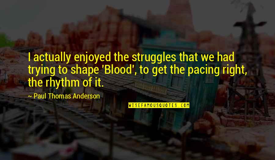 Dynamiting Quotes By Paul Thomas Anderson: I actually enjoyed the struggles that we had