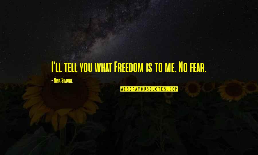 Dyrt Pro Quotes By Nina Simone: I'll tell you what Freedom is to me.