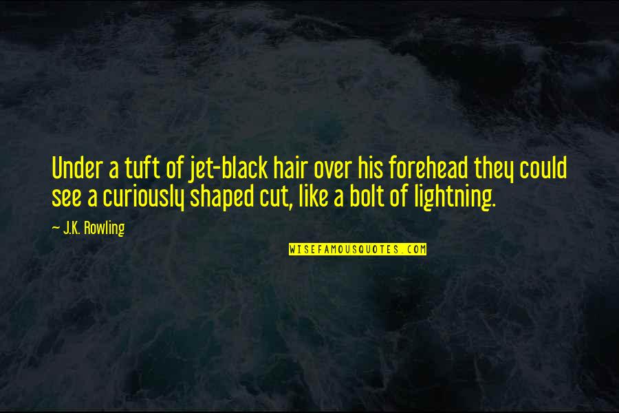 Dysfunctional Mother Daughter Relationship Quotes By J.K. Rowling: Under a tuft of jet-black hair over his Dysfunctional Mother Daughter Relationship Quotes By J.K. Rowling: Under a tuft of jet-black hair over his