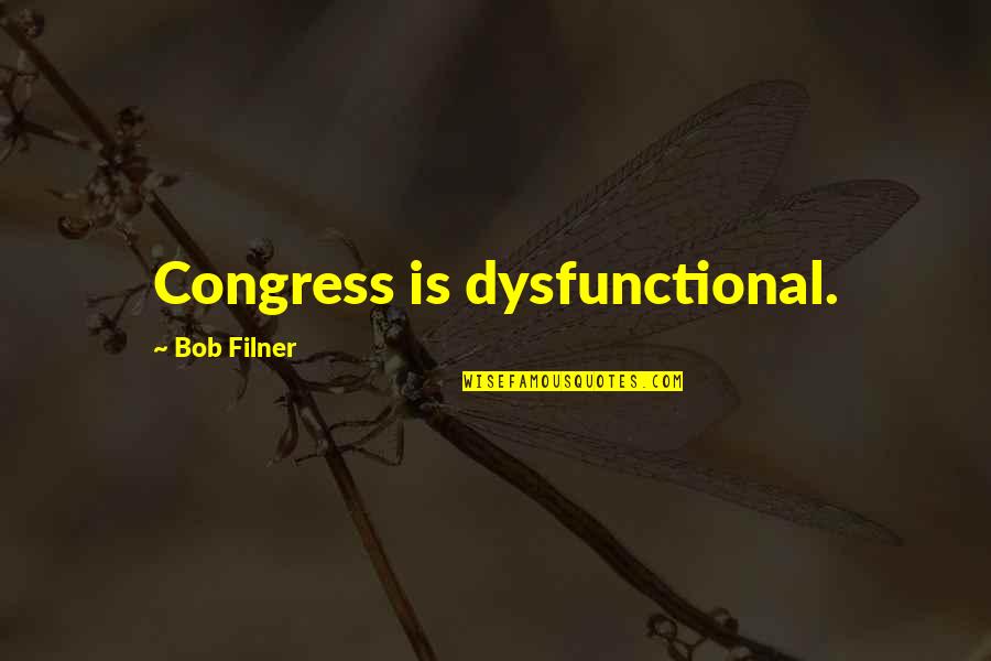 Dysfunctional Quotes By Bob Filner: Congress is dysfunctional.