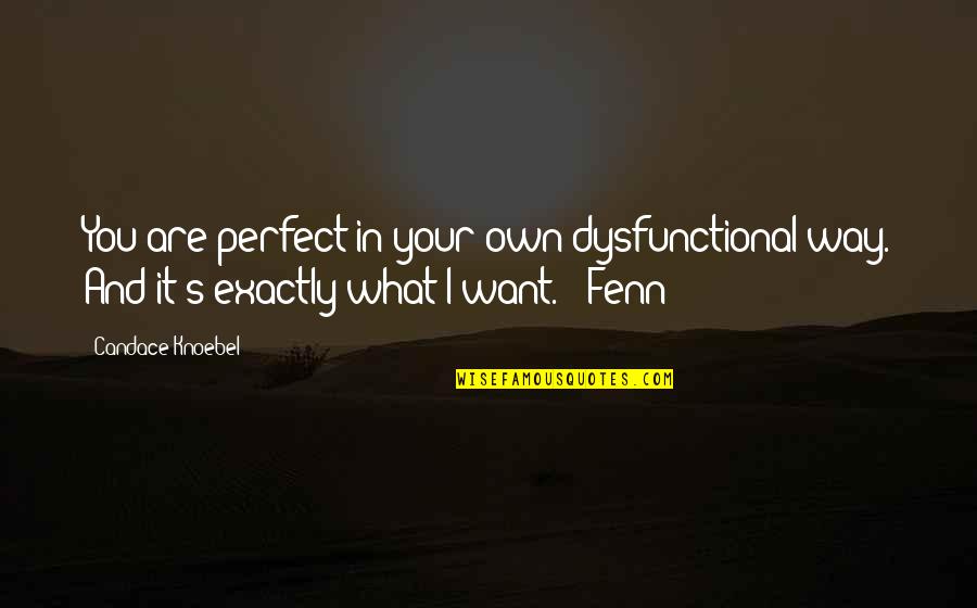 Dysfunctional Quotes By Candace Knoebel: You are perfect in your own dysfunctional way.