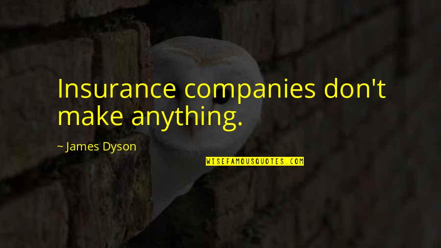 Dyson Quotes By James Dyson: Insurance companies don't make anything.