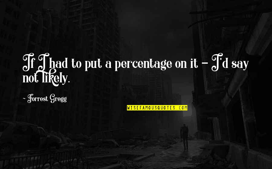 Dysregulated Quotes By Forrest Gregg: If I had to put a percentage on Dysregulated Quotes By Forrest Gregg: If I had to put a percentage on
