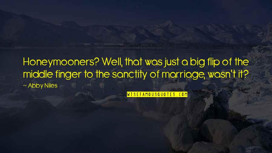 Dystopian American Dream Quotes By Abby Niles: Honeymooners? Well, that was just a big flip