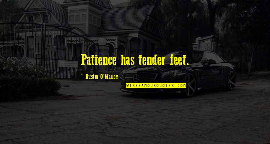 Dystopian American Dream Quotes By Austin O'Malley: Patience has tender feet.