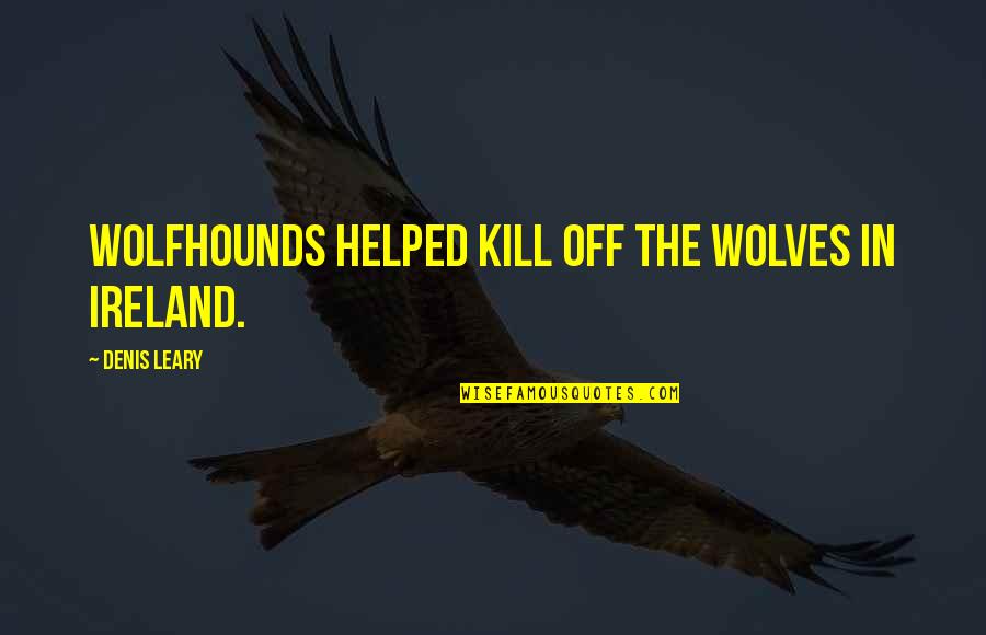 Dzhokhar Tsarnaev Quotes By Denis Leary: Wolfhounds helped kill off the wolves in Ireland.