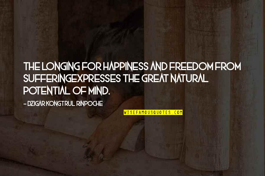 Dzigar Rinpoche Quotes By Dzigar Kongtrul Rinpoche: The longing for happiness and freedom from sufferingexpresses Dzigar Rinpoche Quotes By Dzigar Kongtrul Rinpoche: The longing for happiness and freedom from sufferingexpresses
