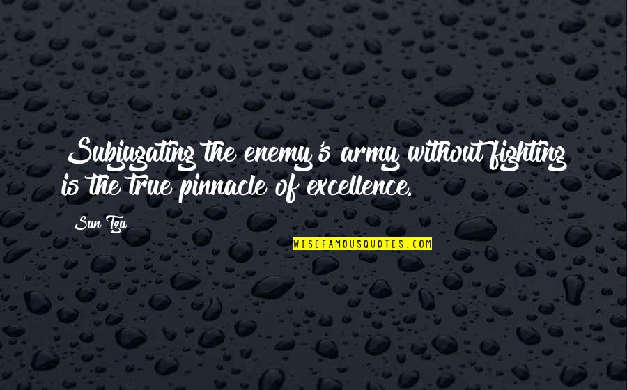 Dzmitry Aleinik Quotes By Sun Tzu: Subjugating the enemy's army without fighting is the