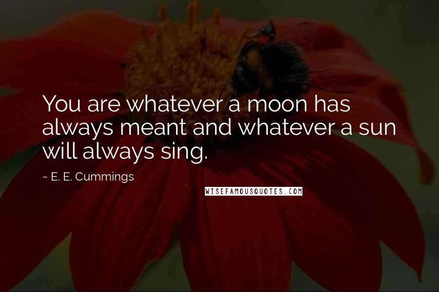 E. E. Cummings quotes: You are whatever a moon has always meant and whatever a sun will always sing.
