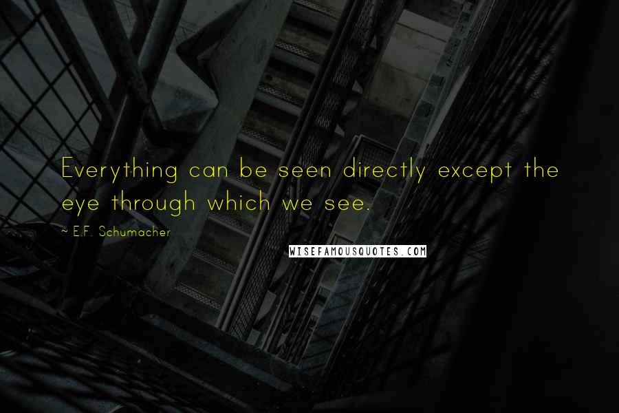 E.F. Schumacher quotes: Everything can be seen directly except the eye through which we see.