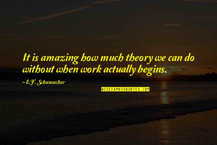 E F Schumacher Quotes By E.F. Schumacher: It is amazing how much theory we can
