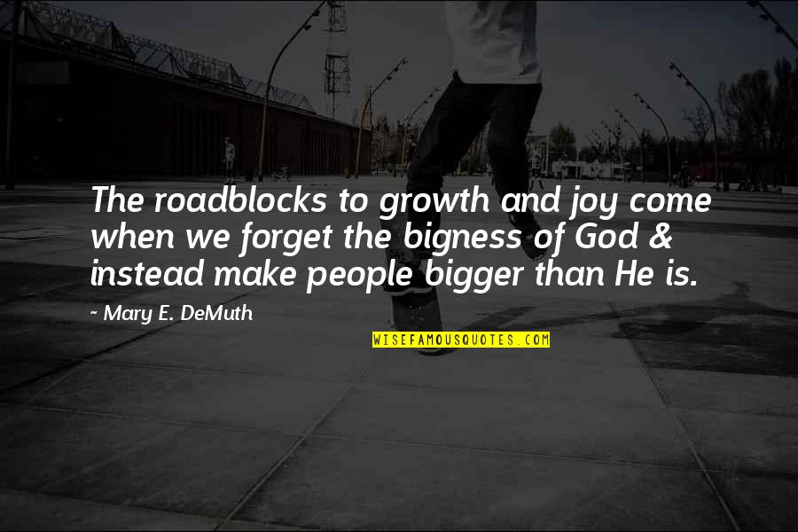 E Instead Of Quotes By Mary E. DeMuth: The roadblocks to growth and joy come when