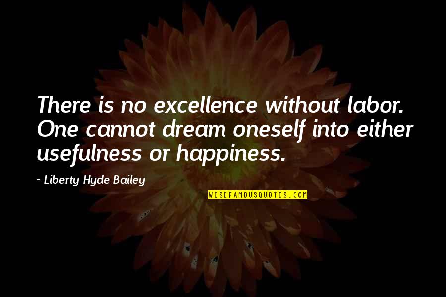 E.k. Bailey Quotes By Liberty Hyde Bailey: There is no excellence without labor. One cannot