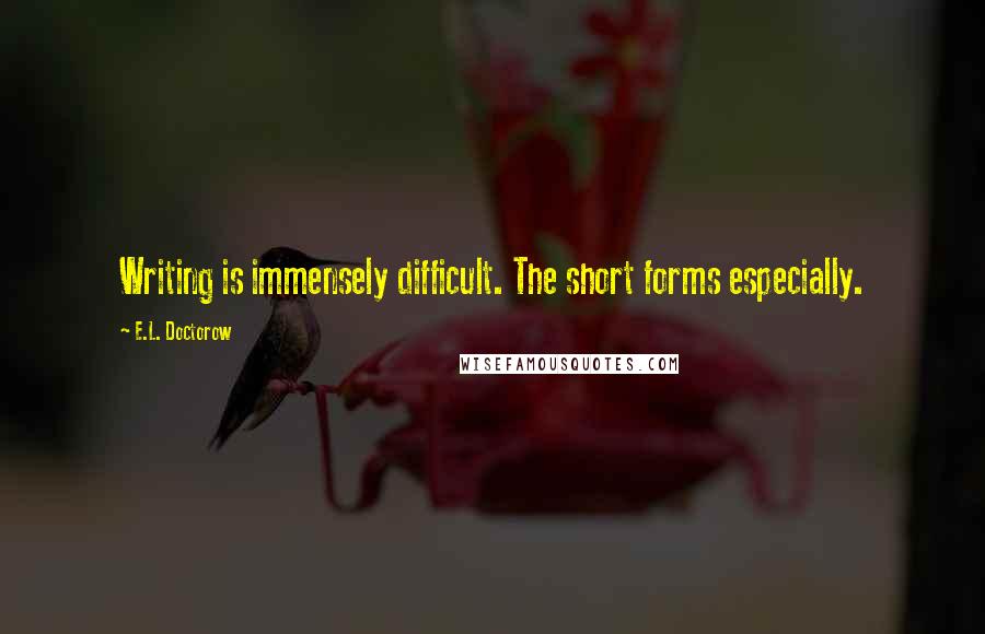 E.L. Doctorow quotes: Writing is immensely difficult. The short forms especially.